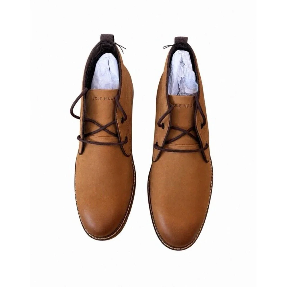Cole Haan Midland Lug Chukka Men’s Boots 8.5M Water Resistant Nubuck Upper NIB